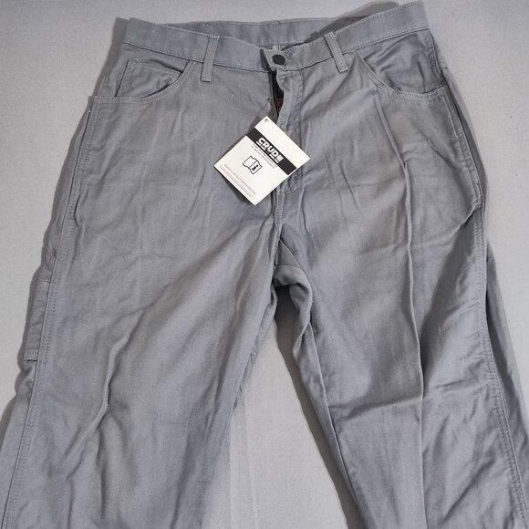 Crude Workwear Pants men's sz W34/L38 grey extra long flame resistant NWT - Picture 2 of 16